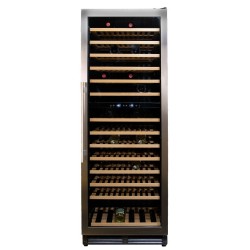 Vinata Premium Wijnklimaatkast Vrijstaand en onderbouw - Zilverkleurig - Wijnkoelkast 154 flessen - Wijnkast glazen deur